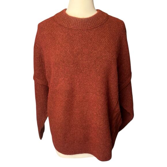 Madewell NEW Cable Havener Pullover Sweater 2X Wool Angora Heather Auburn $98 - Picture 1 of 10